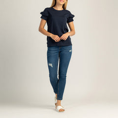 DÁMSKE BAVLNENÉ TRIČKO S KRÁTKYM RUKÁVOM - LUNESSA