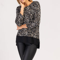 MIRA - DÁMSKE MÓDNE TRIČKO S DLHÝM RUKÁVOM