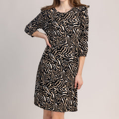 OLIA - DÁMSKE ŠATY S 3/4 RUKÁVMI A VZOROM