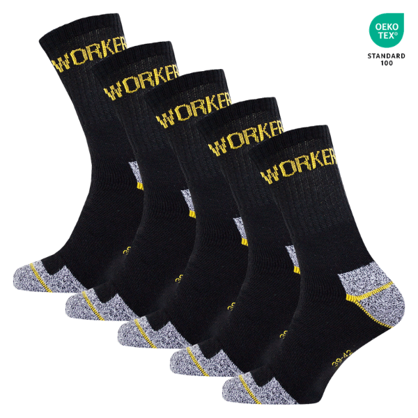 WORKDRY™ – PRACOVNÉ PONOŽKY 5 V 1 S CERTIFIKÁTOM OEKO‑TEX (SADA 5 KS) - 1,38 € za ks