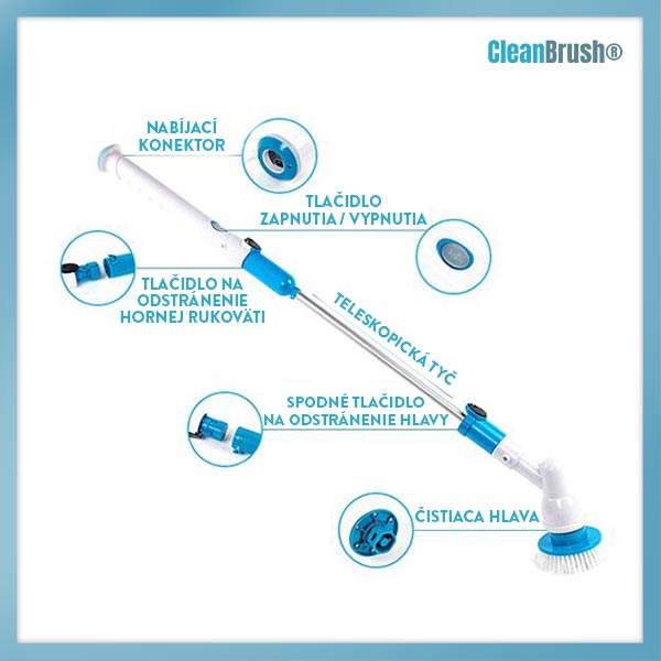 CLEANBRUSH® BEZDRÔTOVÁ ČISTIACA KEFA
